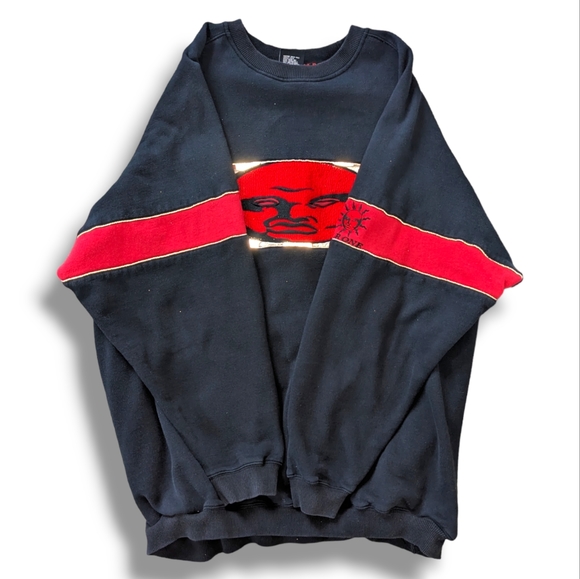 We R One 1992 | Embroidered Logo Oversized Black & Red Sweatshirt Men's 3XL - Picture 3 of 9